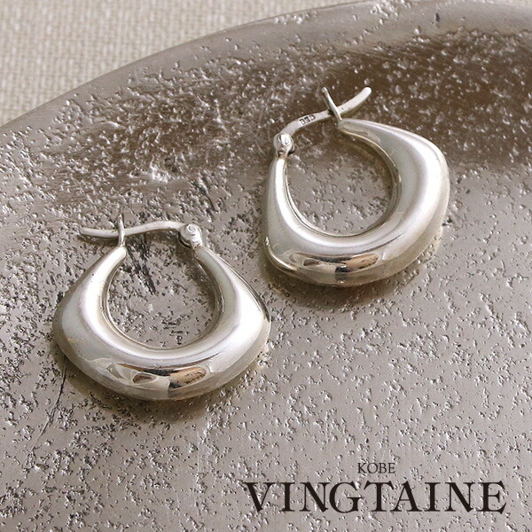 楽天市場】Silver925 ぽってりフープデザインピアス シルバー925 銀