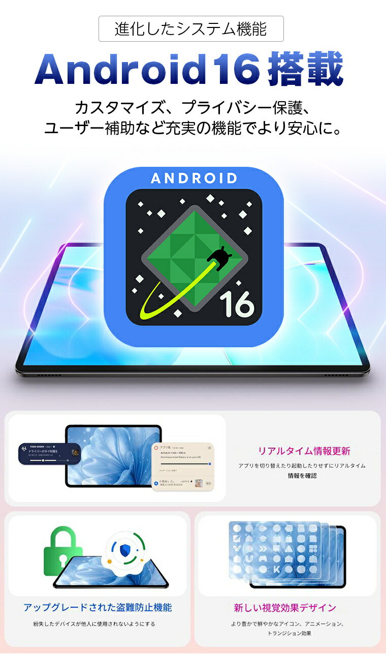 楽天市場】2026年新発売☆【Android16☆Wi-Fiモデル】GPS搭載 11インチ