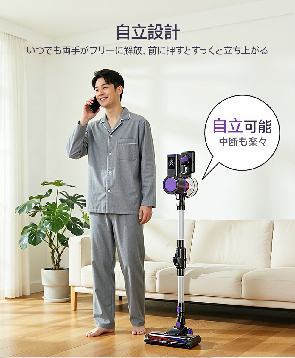 89 コードレス掃除機 軽量 サイクロン 絡まないヘッド 伸縮パイプ 楽天