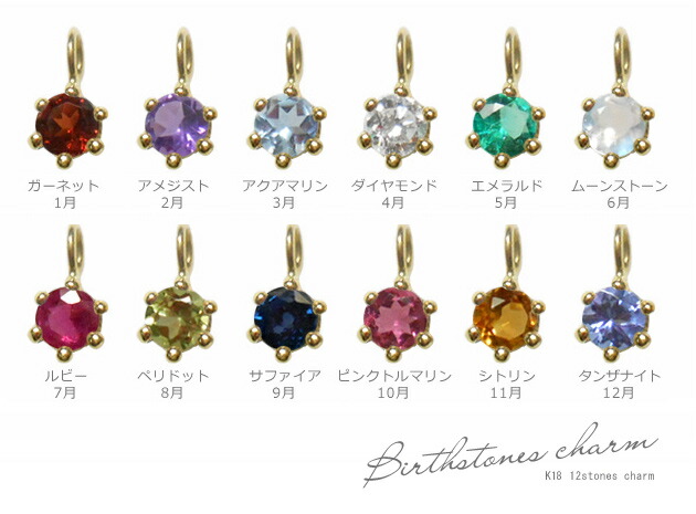 楽天市場】K18 ゴールド チャーム「 Birthstones charm - 誕生石