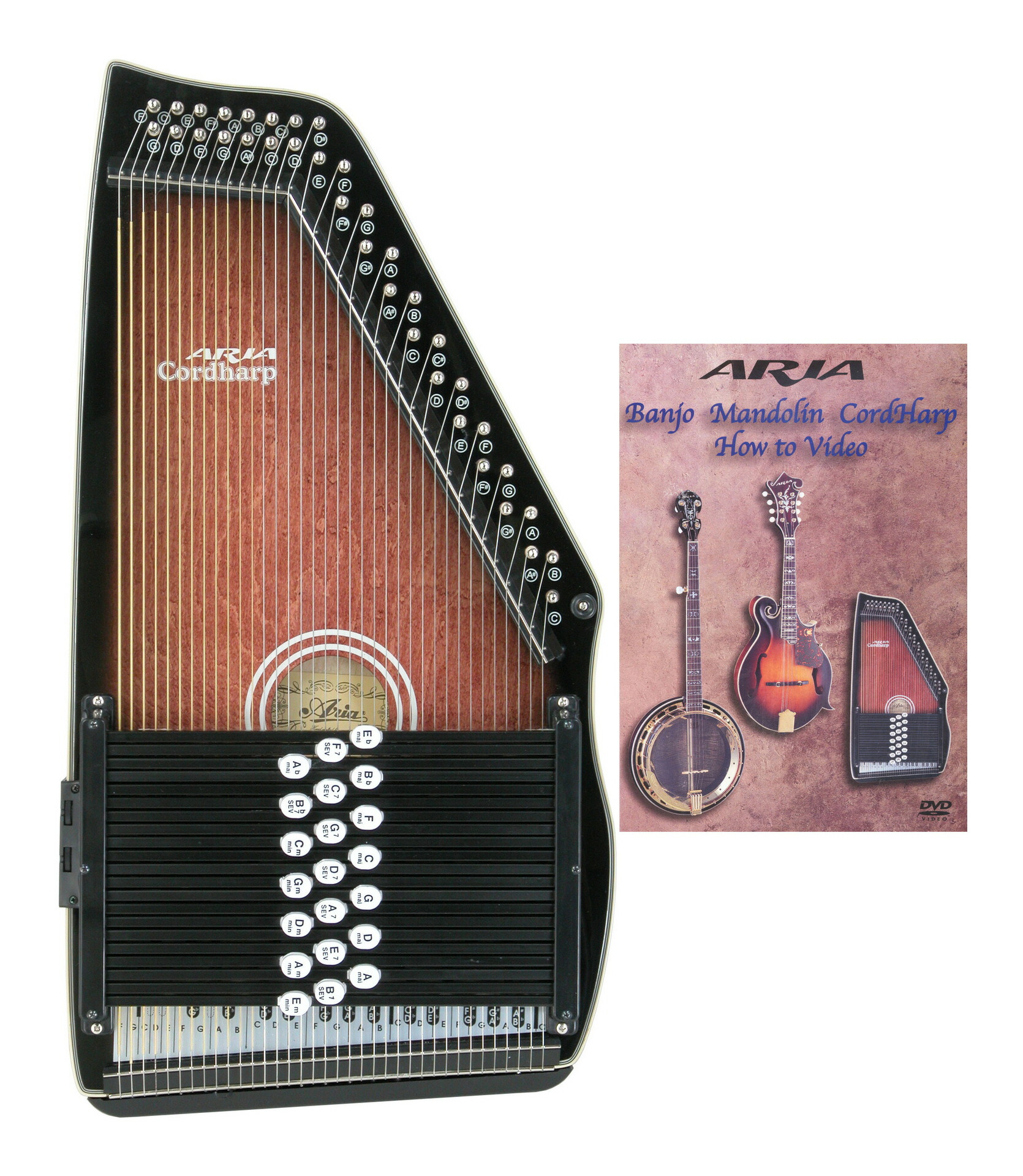 楽天市場】【送料込】【教則DVD付】ARIA アリア ACH-21E コードハープ