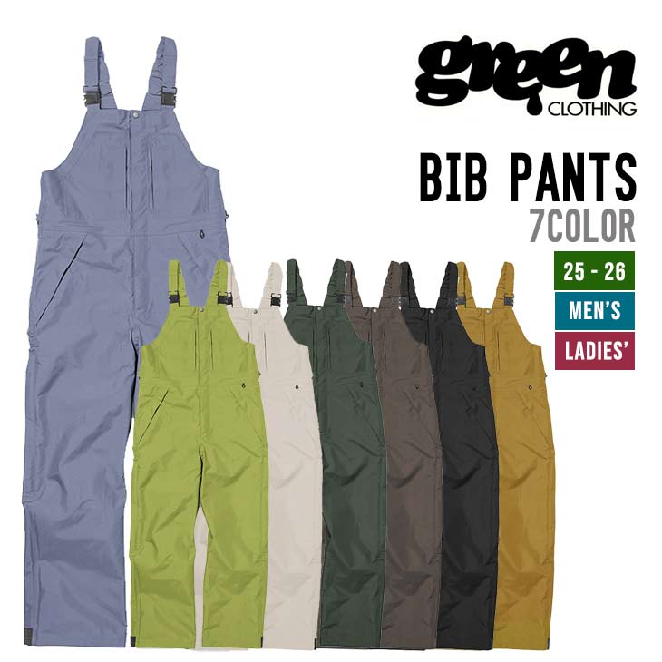 楽天市場】GREEN CLOTHING グリーンクロージング 25-26 BIB PANTS