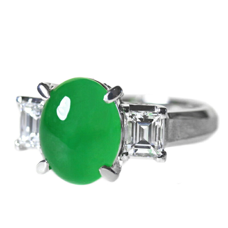 楽天市場】翡翠 3.38ct リング 10号 PT900 プラチナ ダイヤモンド 指輪