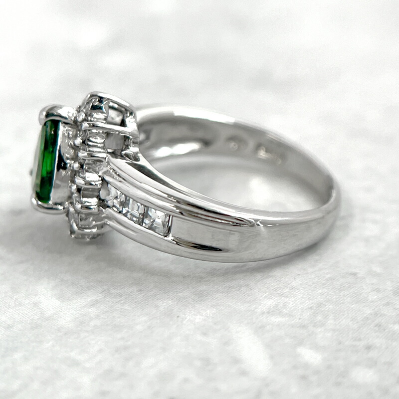 楽天市場】グリーンガーネット 1.05ct リング 11.5号 PT850 プラチナ