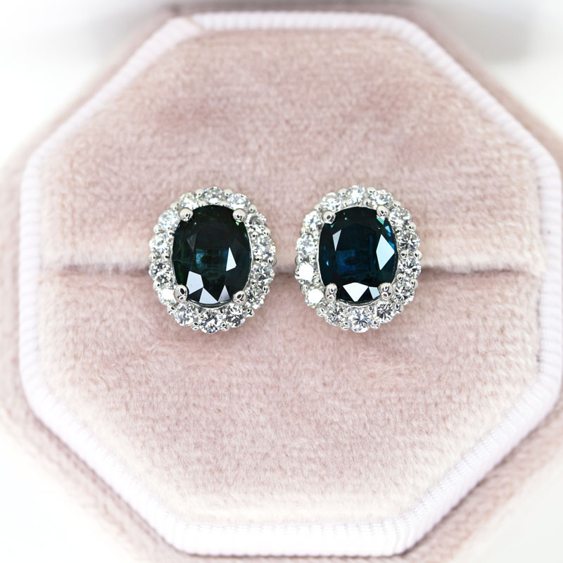 楽天市場】ティールサファイア ブルーサファイア 1.20ct/1.50ct ピアス