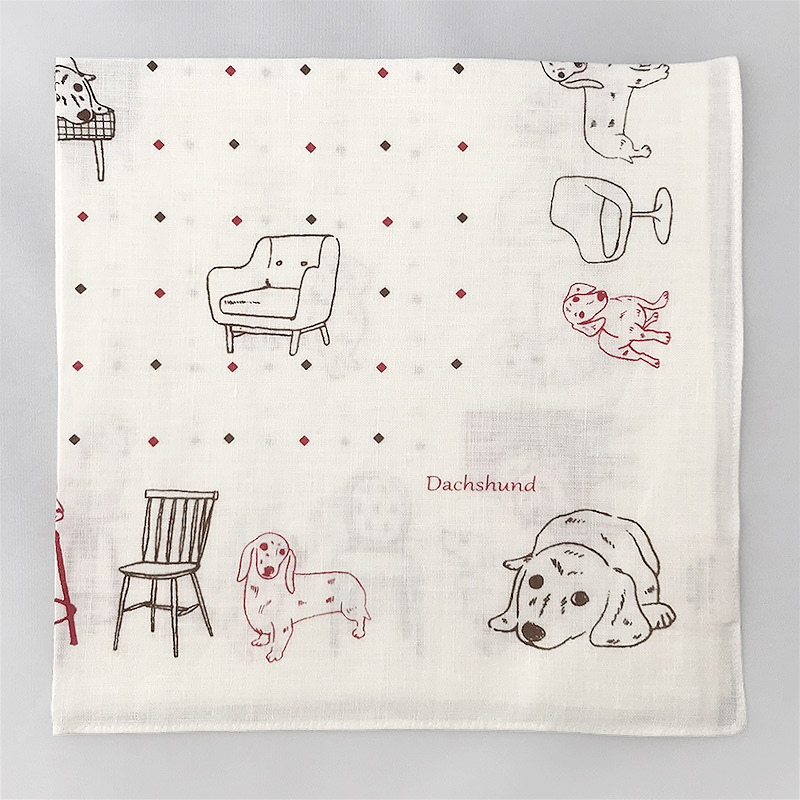 楽天市場】日本製 リネン ハンカチ ダックスフンド 犬 ドッグ 麻100