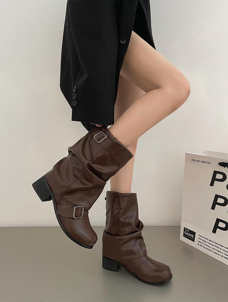 楽天市場】ロングブーツ レディース ブーツ ストラップブーツ ナウシカ