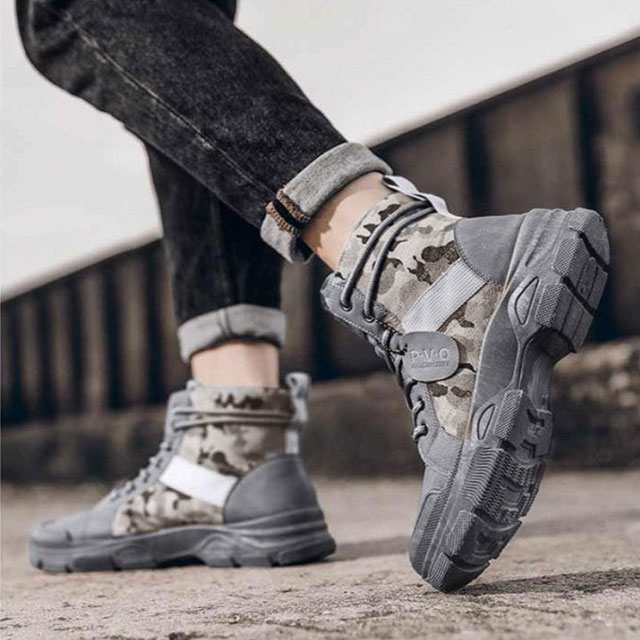 楽天市場】ハイカットスニーカー メンズ 軽量 レースアップ 紐 作業靴