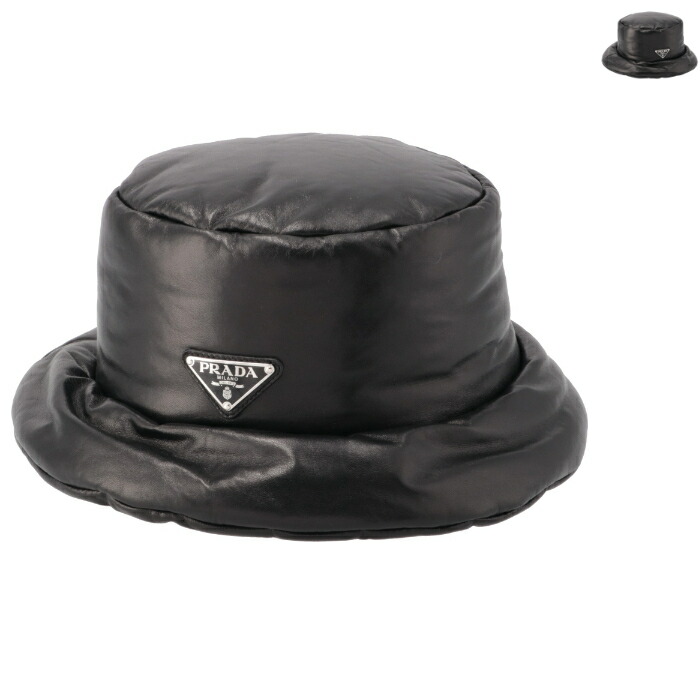 楽天市場】プラダ PRADA バケットハット ソフト パデッドナッパレザー