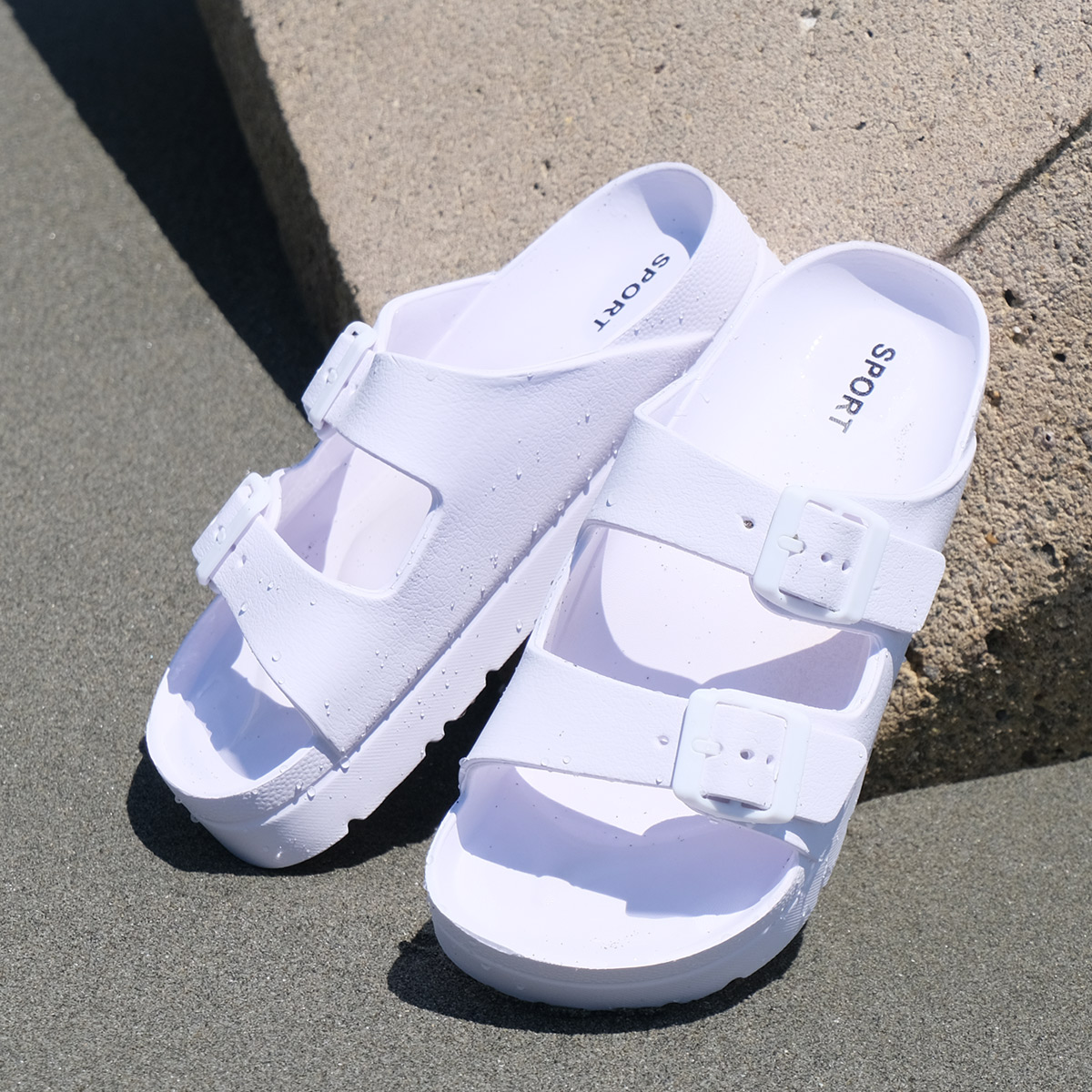 楽天市場】10%offクーポン◇サンダル 軽い ダブルベルト リカバリー