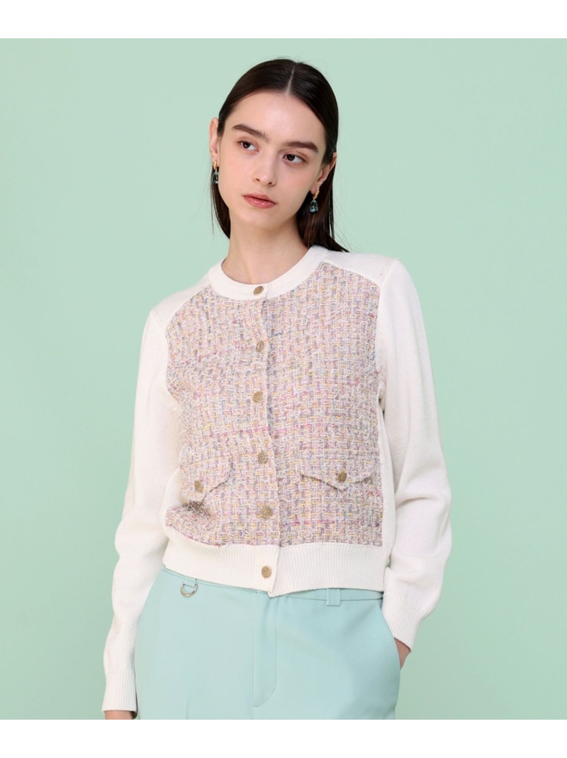 楽天市場】【SALE／30%OFF】フェザーツイードニットコンビ