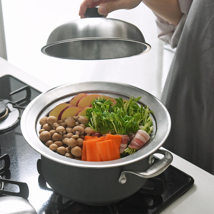 楽天市場】見える蓋付 お手入れしやすいステンレス 蒸し器 お鍋用 20