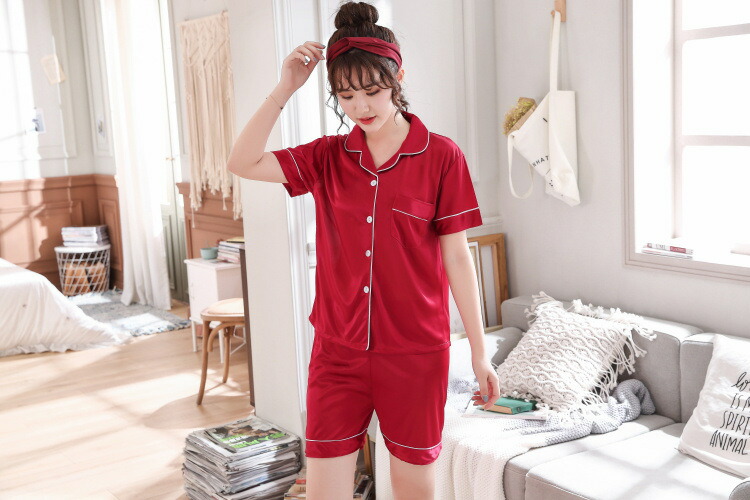 楽天市場】2点セット 無地 パジャマ レディース かわいい 合成シルク