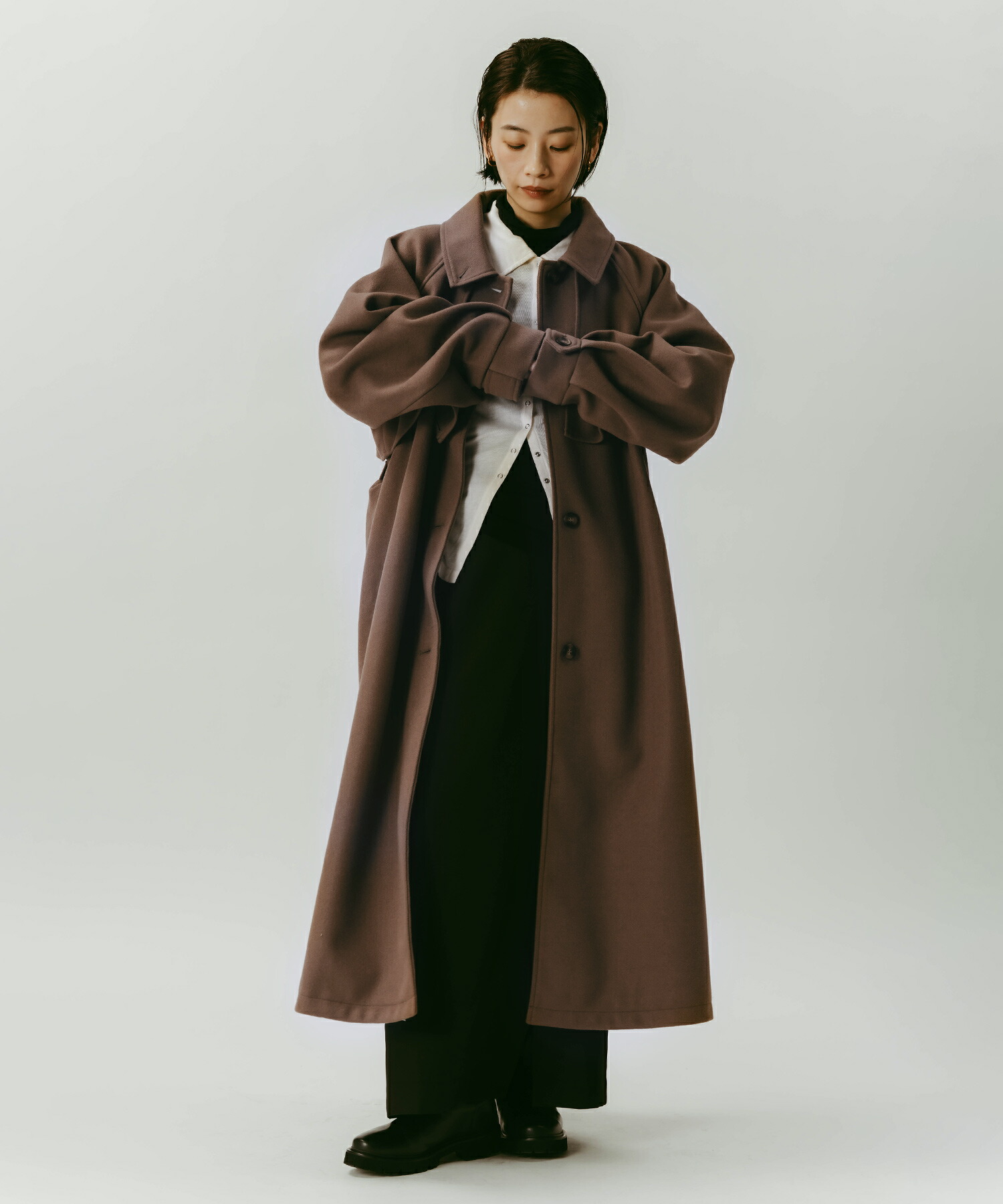 楽天市場】フェイク ウールコート ベルト付き ロング トレンチ コート