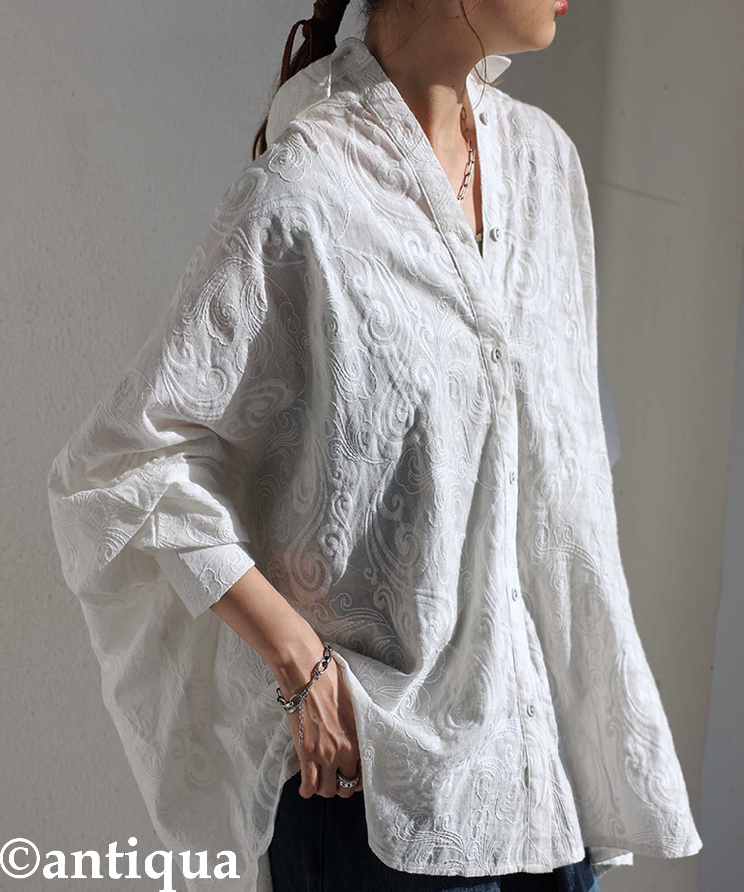 楽天市場】ペイズリー柄 刺繍シャツ シャツ レディース トップス 綿100