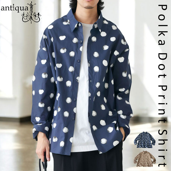 楽天市場】ドット柄シャツ シャツ メンズ トップス 長袖 送料無料