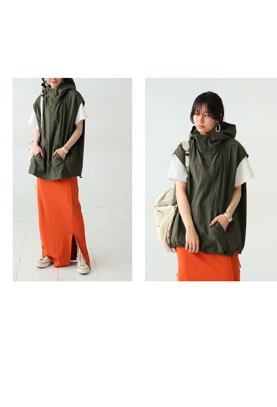 楽天市場】アシンメトリージップベスト レディース フード付き 送料