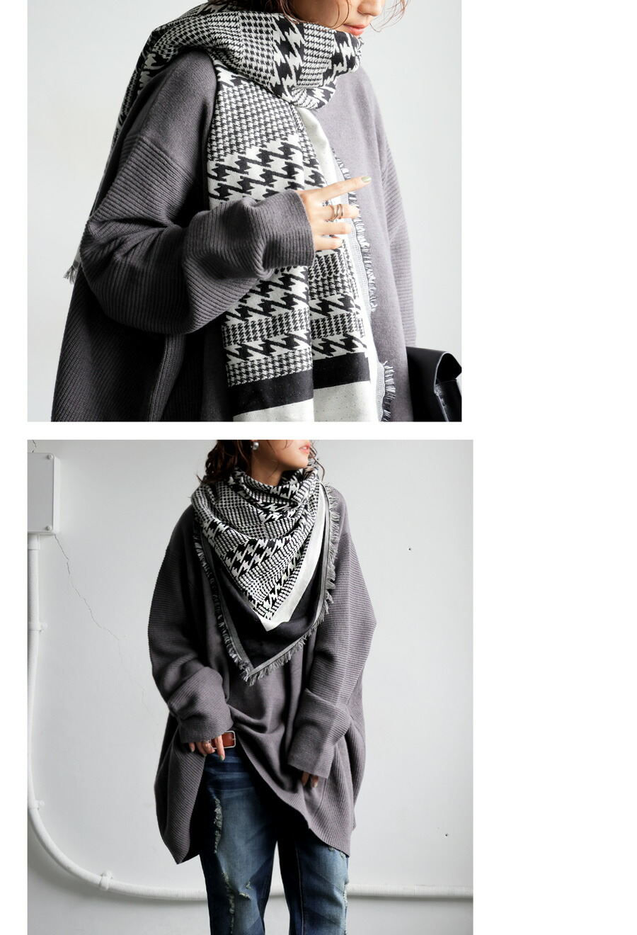 楽天市場】インド綿 千鳥柄 大判ストール レディース 長方形 送料無料