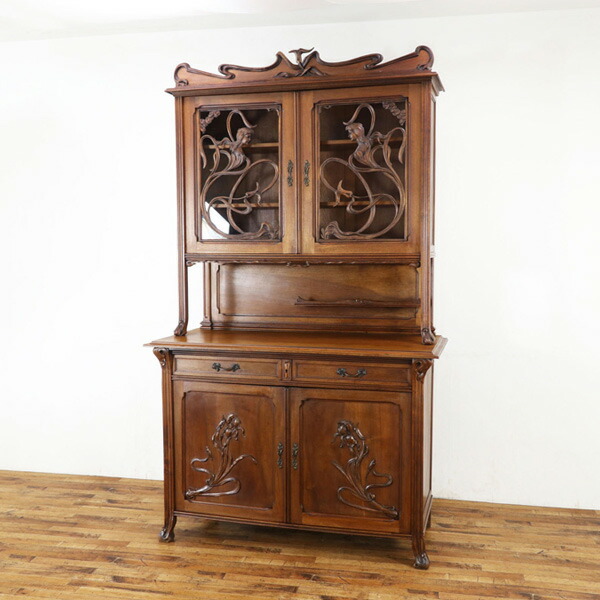 楽天市場】アールヌーヴォー キャビネット 芸術性の高いデザイン 繊細