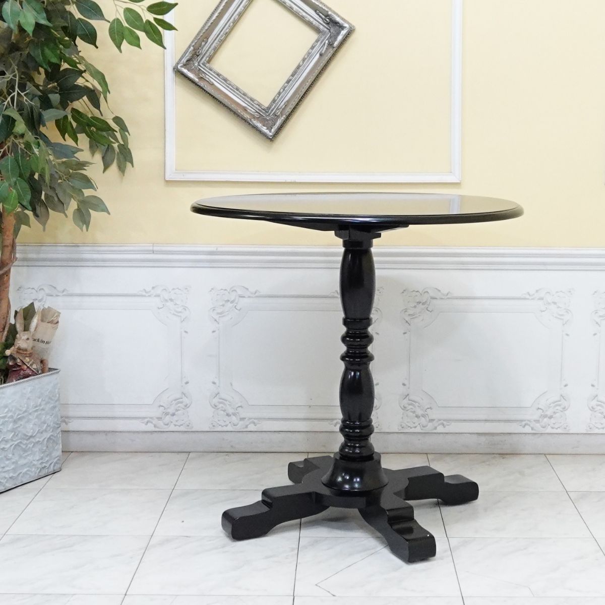 イタリア製 優雅なロココ様式サイドテーブル☆女神金彩クラック塗装