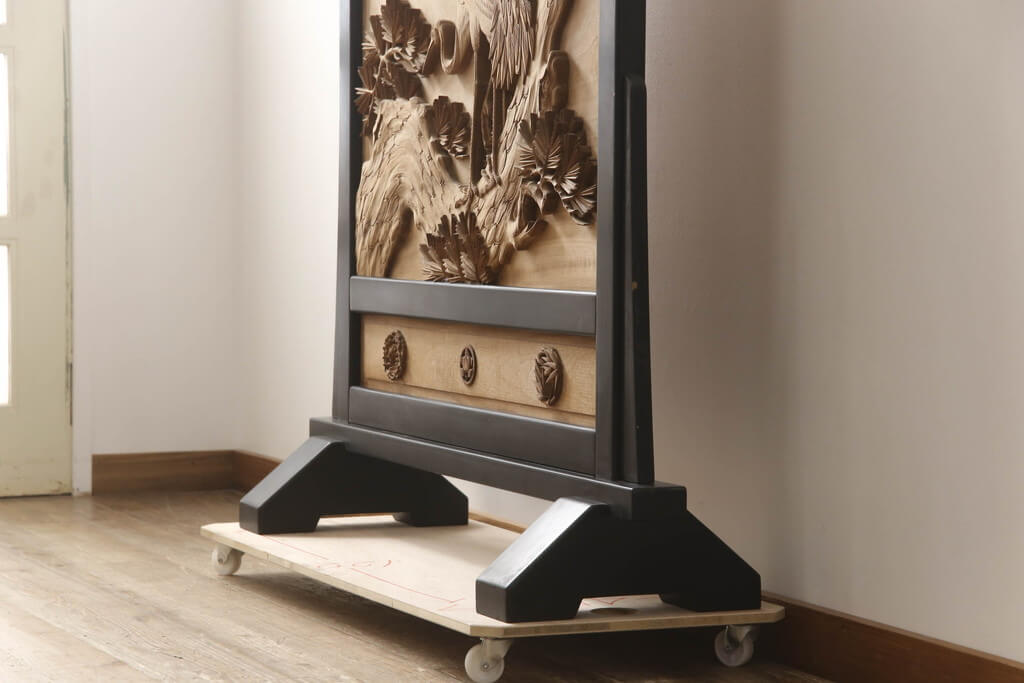 楽天市場】▽現状販売▽ 和製ビンテージ 彫刻衝立て 最高級!! 井波彫刻