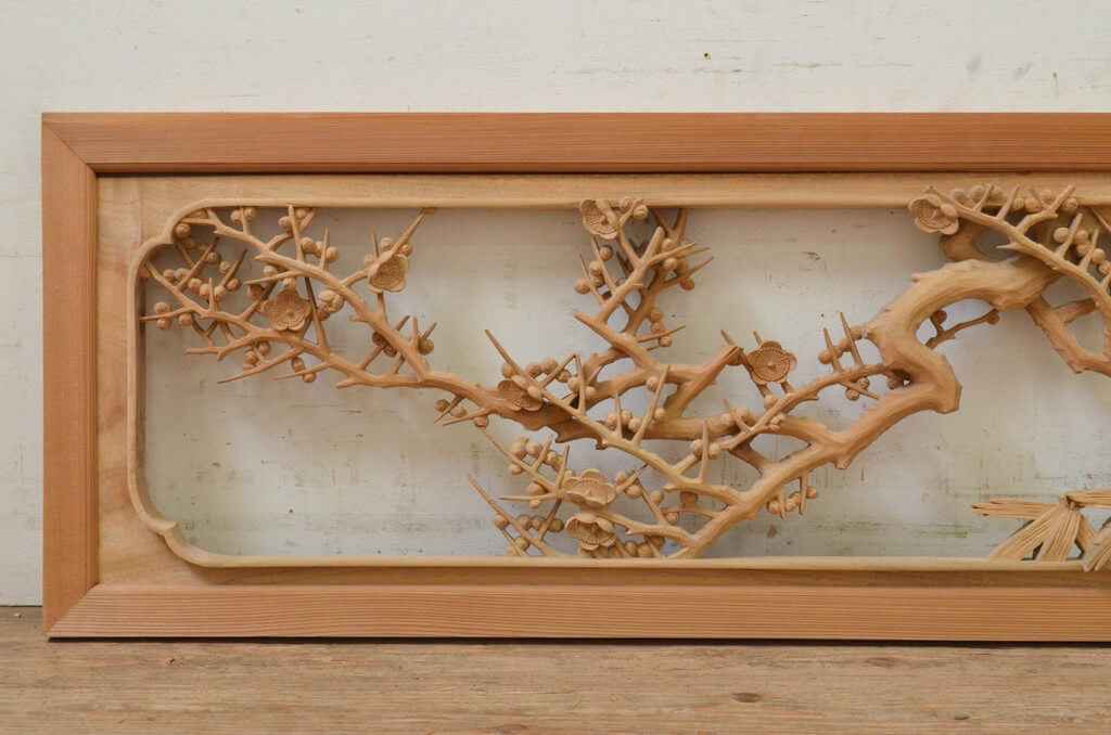 楽天市場】▽現状販売▽ アンティーク建具 彫刻欄間 1枚 井波彫刻