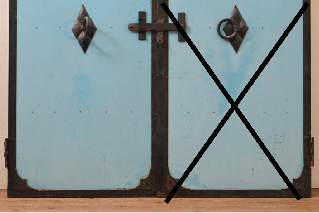 楽天市場】▽現状販売▽ アンティーク建具 古い石蔵の両開き鉄扉 1枚