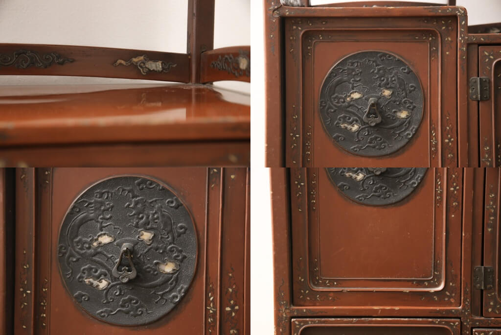 楽天市場】☆事前問合せ必須☆ アンティーク家具 飾り棚 明治大正期 朱