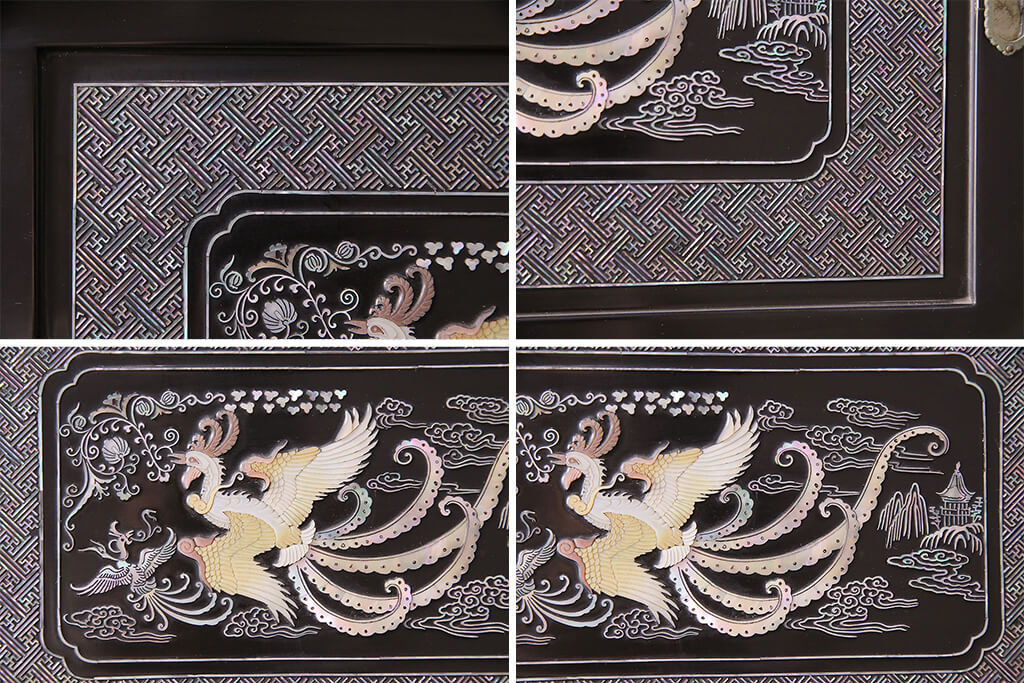 楽天市場】【中古】 ☆事前問合せ必須☆ 飾り棚 螺鈿 黒漆 漆塗り 高級