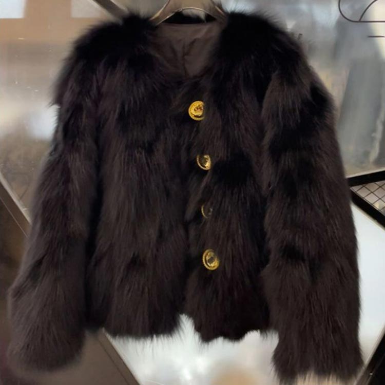 楽天市場】フェイクファー ショートコート レディース ノーカラー