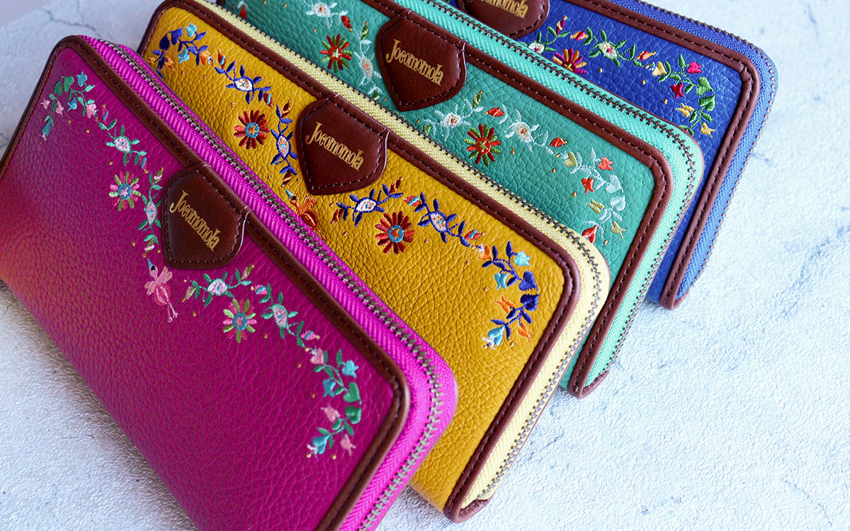 楽天市場】ラウンドファスナー長財布 刺繍 鳥 jocomomola ホコモモラ