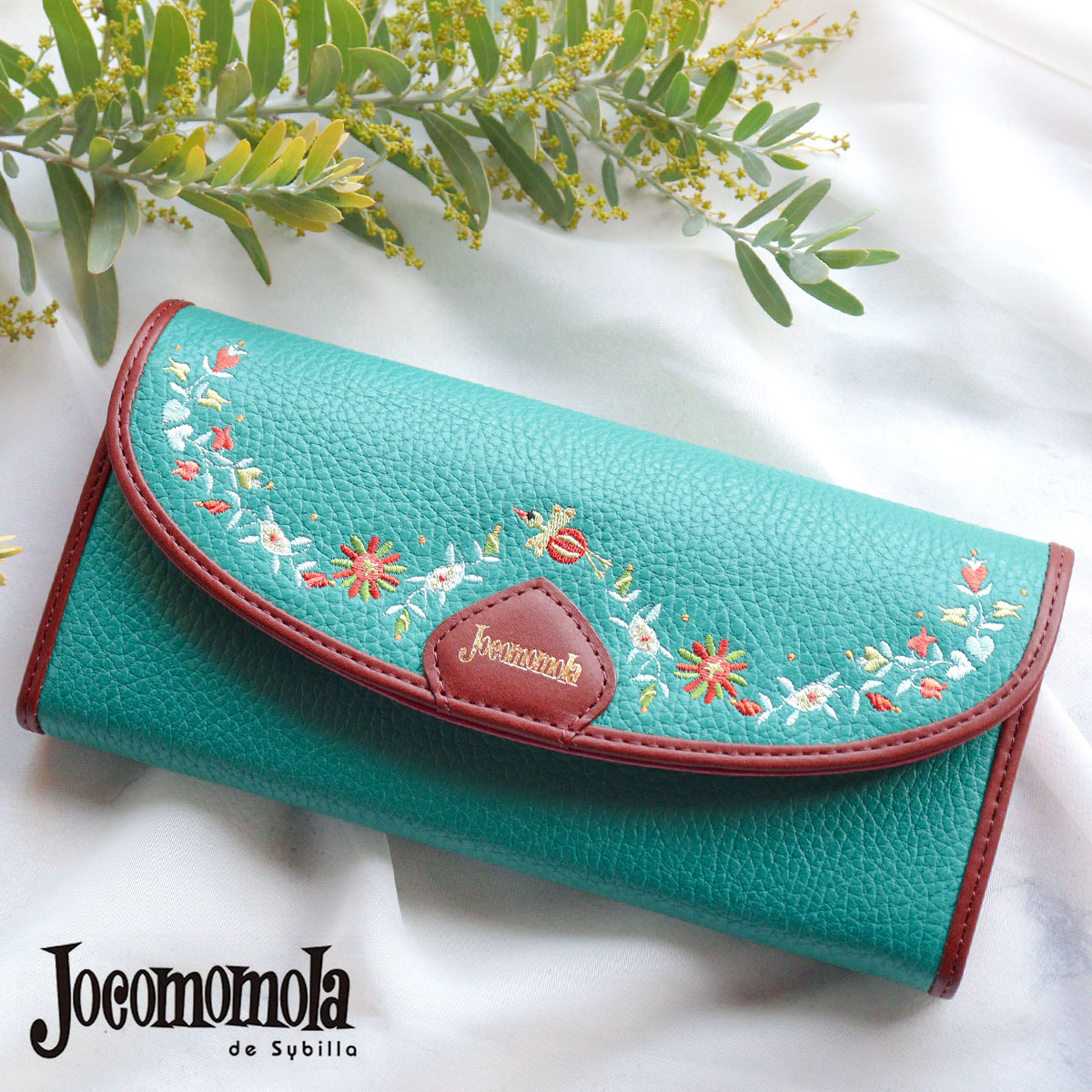 楽天市場】かぶせ長財布 刺繍 鳥 jocomomola ホコモモラ ペタロ
