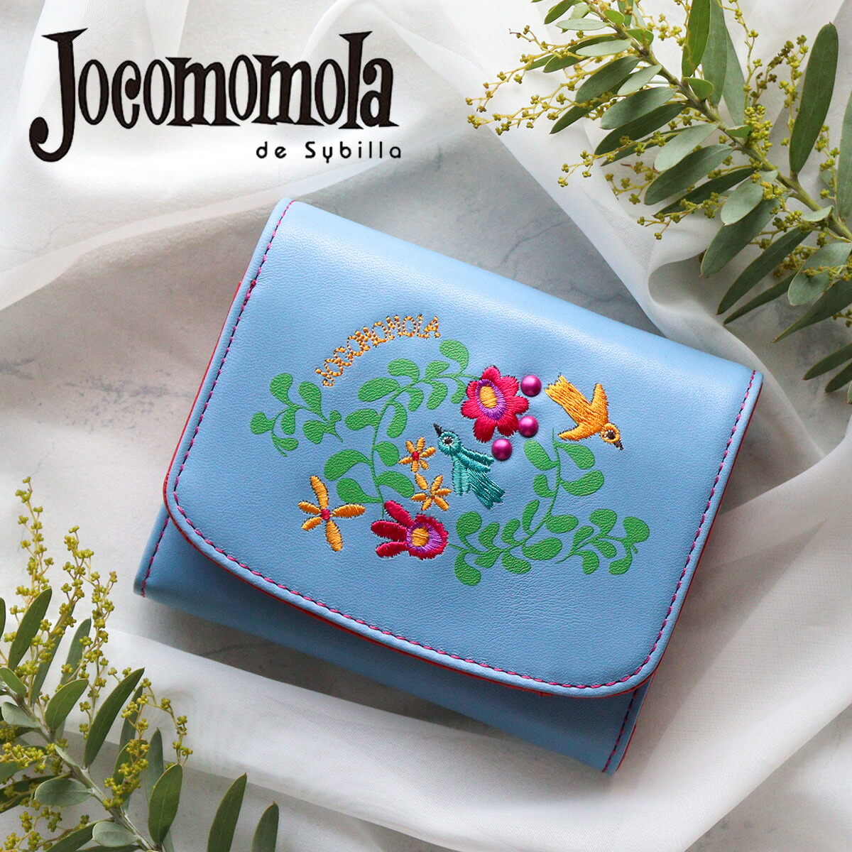 楽天市場】二つ折り財布 刺繍 花 jocomomola ホコモモラ タリファ