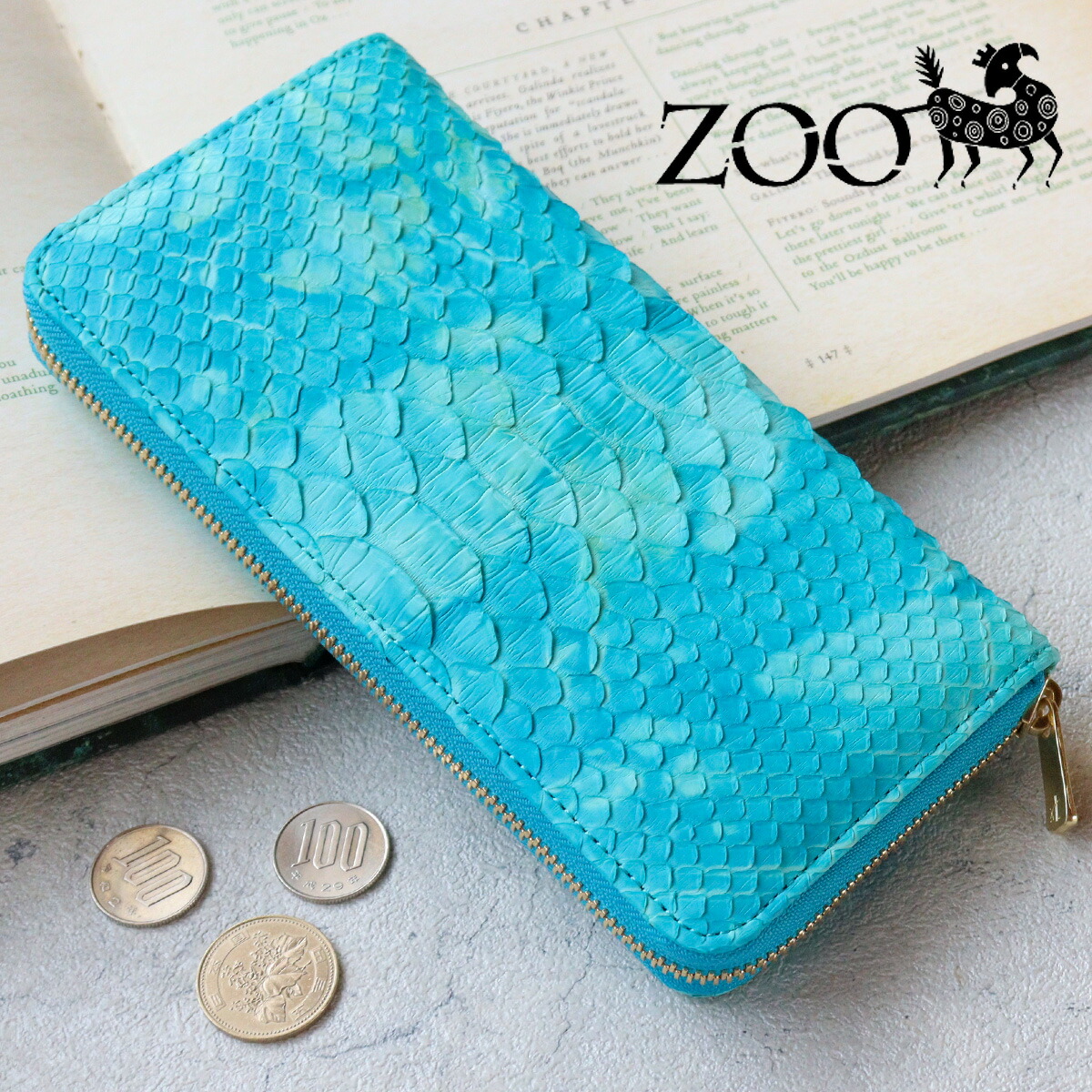 楽天市場】ZOO(ズー) 篭染め 蛇革 ダイヤモンドパイソン ラウンド