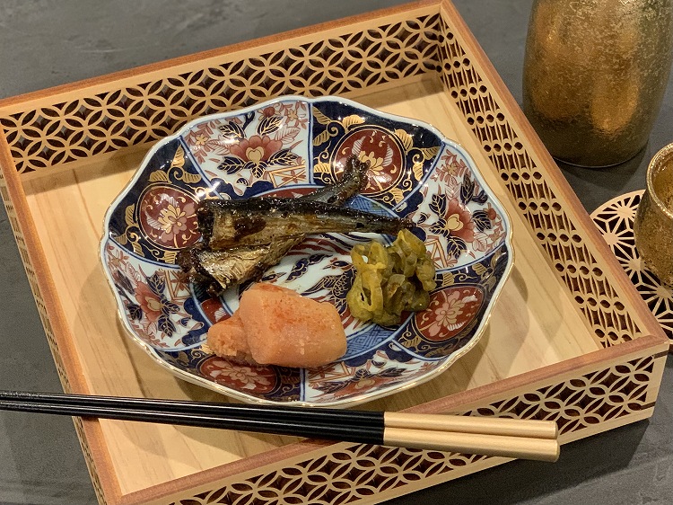 有田焼 古伊万里 染付金彩地文 手描き 大皿 5客 江戸後期 有田焼 古