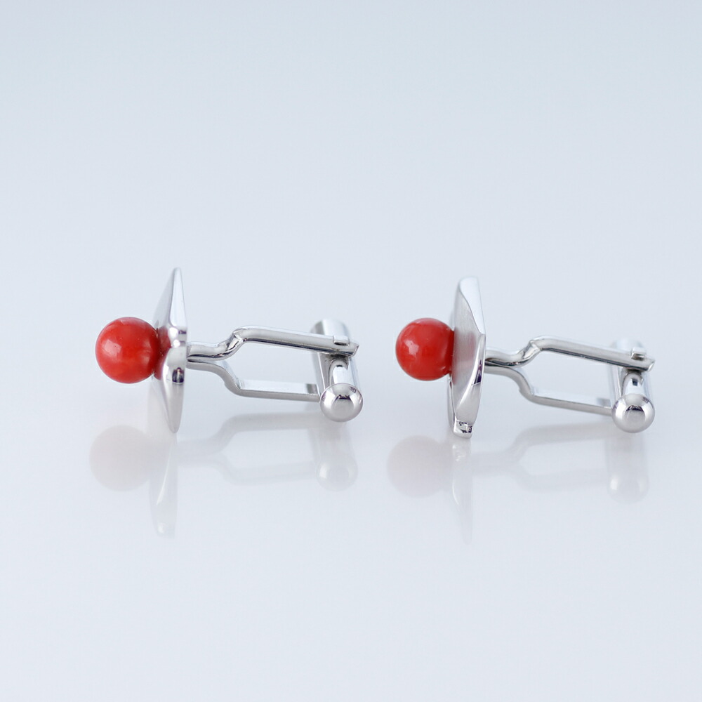楽天市場】≪1年保証付き≫ 赤珊瑚6ミリ玉シルバーカフスセット
