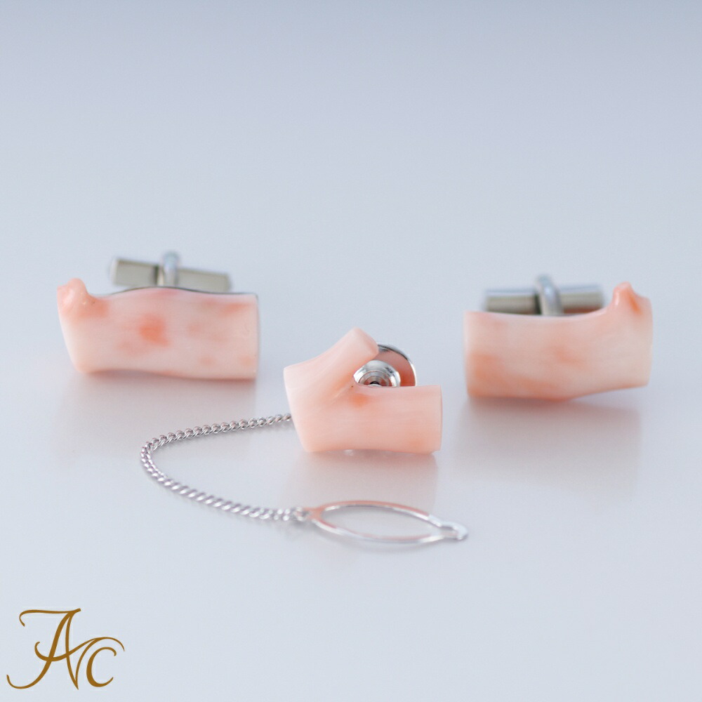 楽天市場】≪1年保証付き≫ ピンク珊瑚＜枝＞カフスセットシンプル