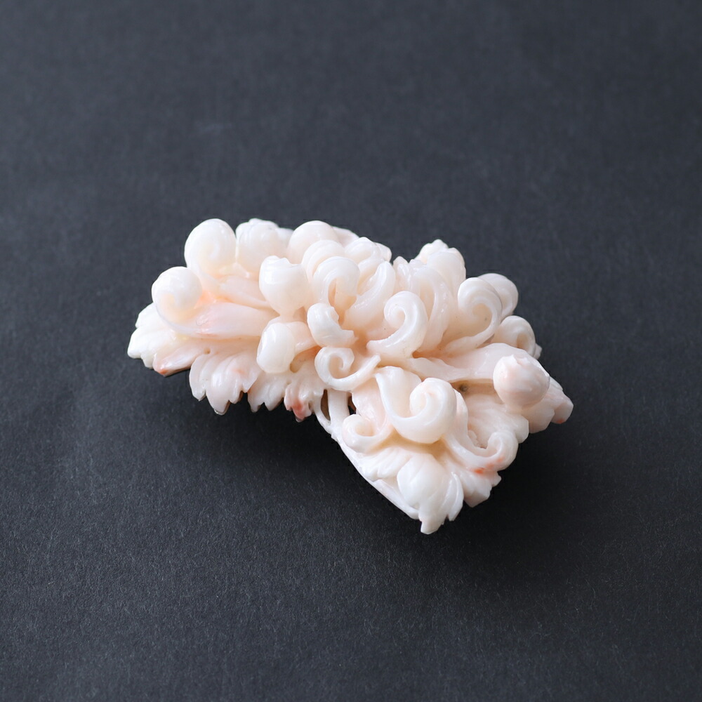楽天市場】≪1年保証付き≫ピンク珊瑚 花びら 乱菊 彫り 帯留め