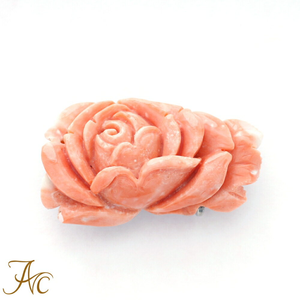 楽天市場】≪1年保証付き≫ 桃珊瑚 薔薇 帯留め＆ブローチ バラ 帯どめ