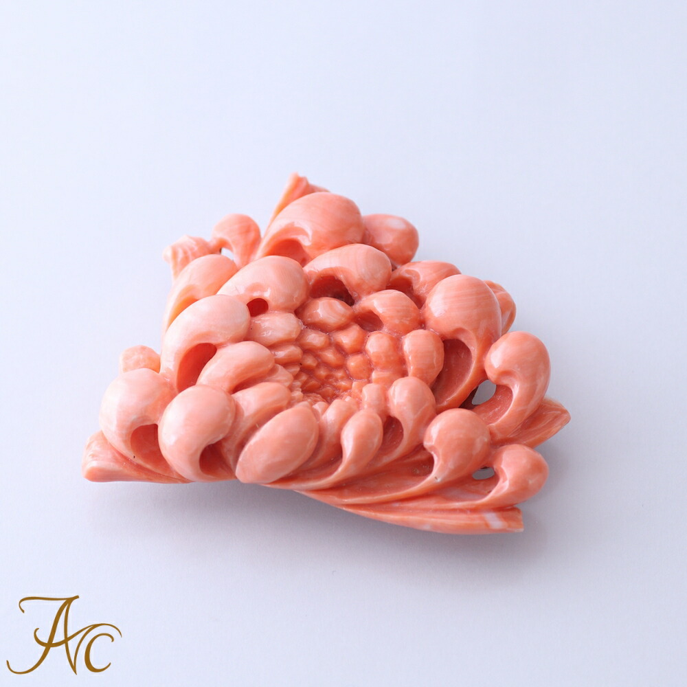 楽天市場】≪1年保証付き≫ 桃珊瑚 花びら 彫り 帯留め シルバー