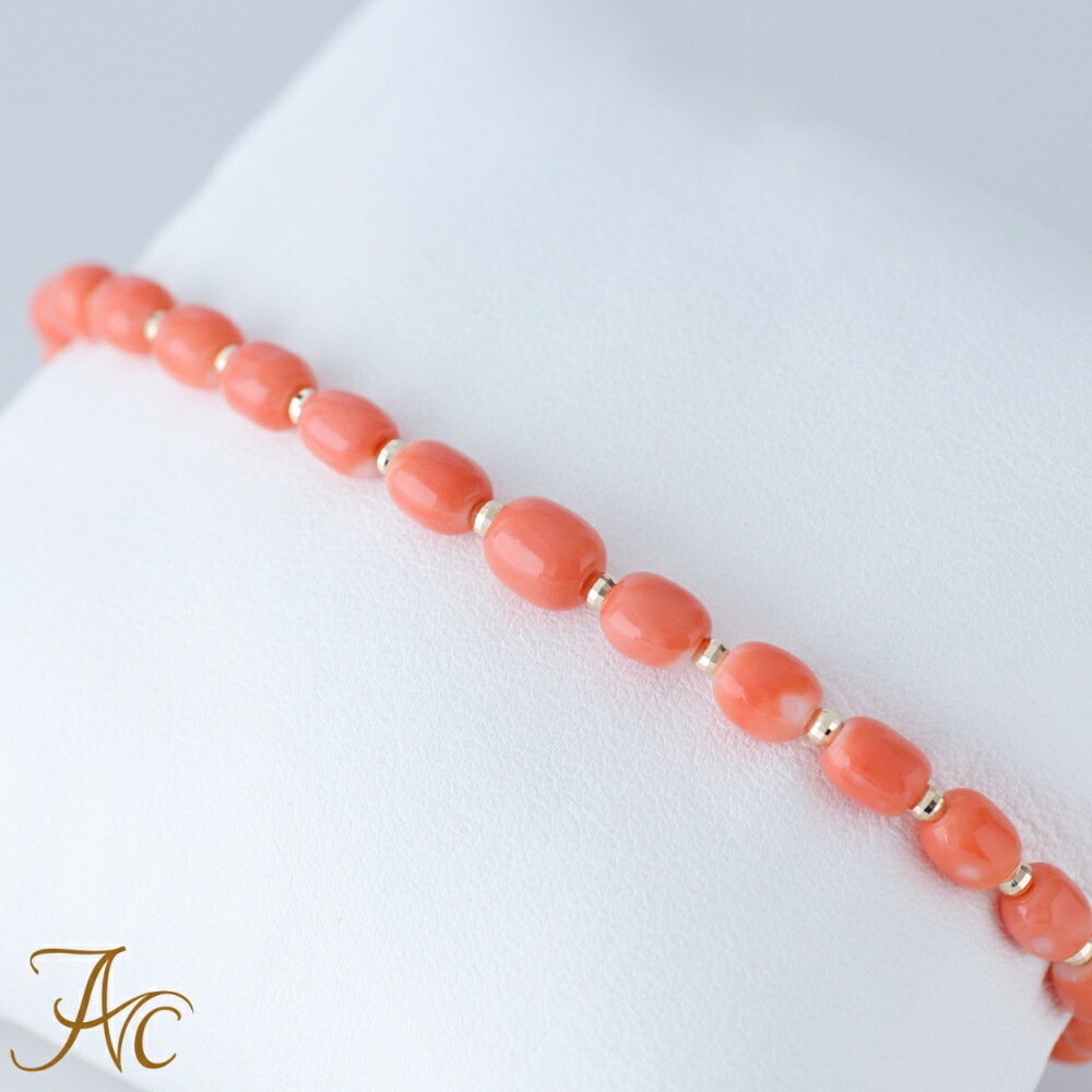 楽天市場】≪1年保証付き≫桃珊瑚 K18ミラーボール入りブレスレット