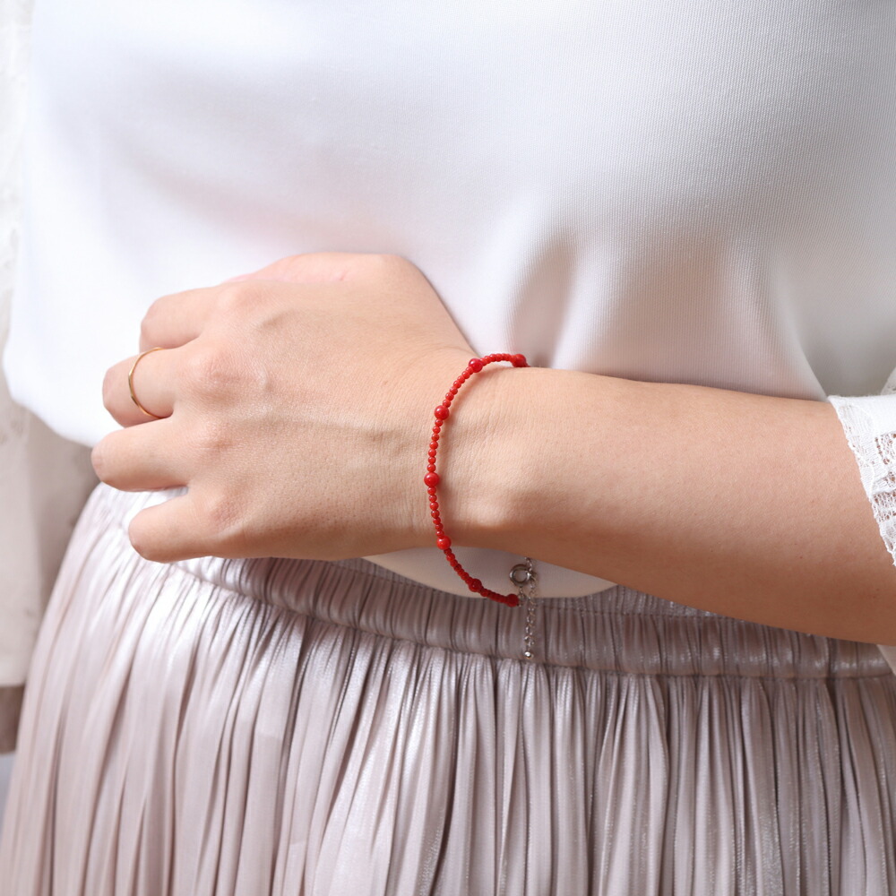 楽天市場】≪1年保証付き≫地中海産赤珊瑚 シルバー SV ブレスレット