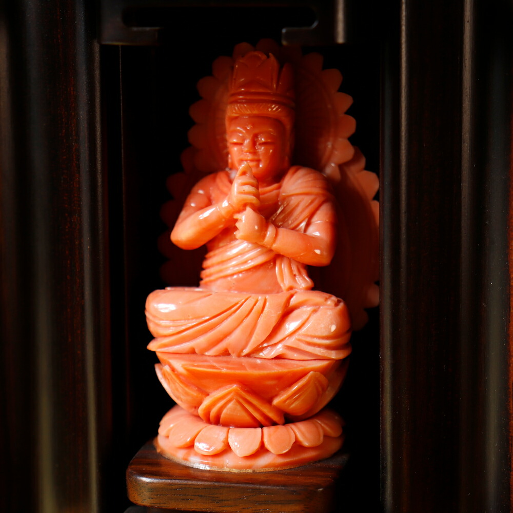 楽天市場】1点物 守り本尊・桃珊瑚 『大日如来』一光作 3月 誕生石