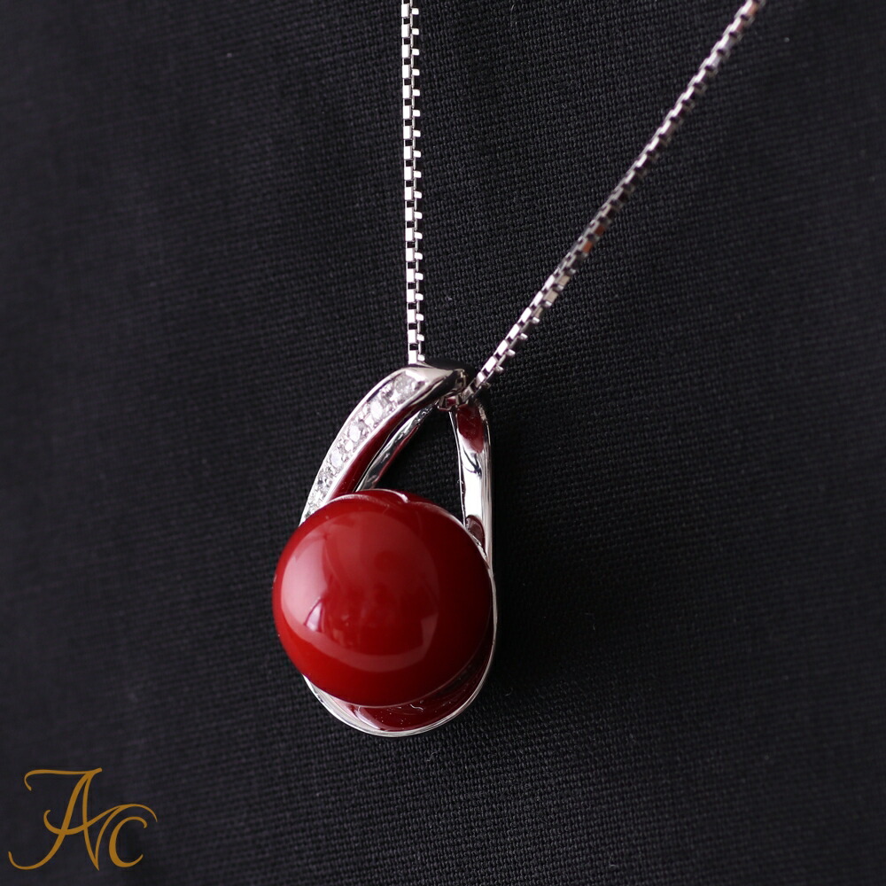 楽天市場】≪送料無料&1年保証付≫日本産血赤珊瑚 プラチナ900 ダイヤ