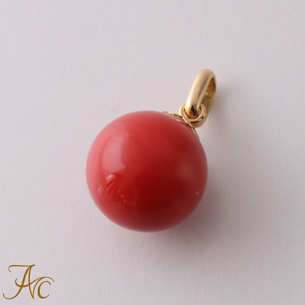 楽天市場】≪1年保証付き≫ 赤珊瑚10.5ミリ玉K18 シンプル 差し色 上品