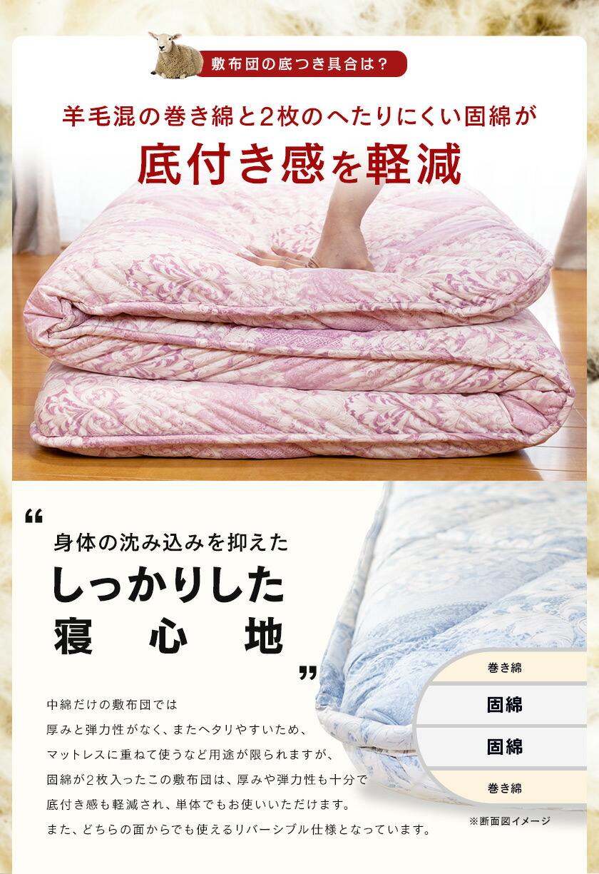 楽天市場】【楽天SS 10%OFF 3/11 1:59終了】昭和西川 羊毛混 4層