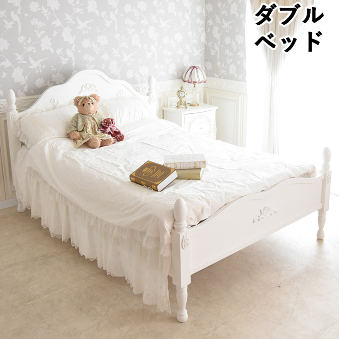 楽天市場】《決算☆4/19まで！》 ロココ調 姫系 ダブルベッド ベッド