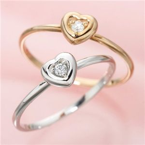 楽天市場】K10ハートダイヤリング 指輪 ピンクゴールド 9号 : arupi