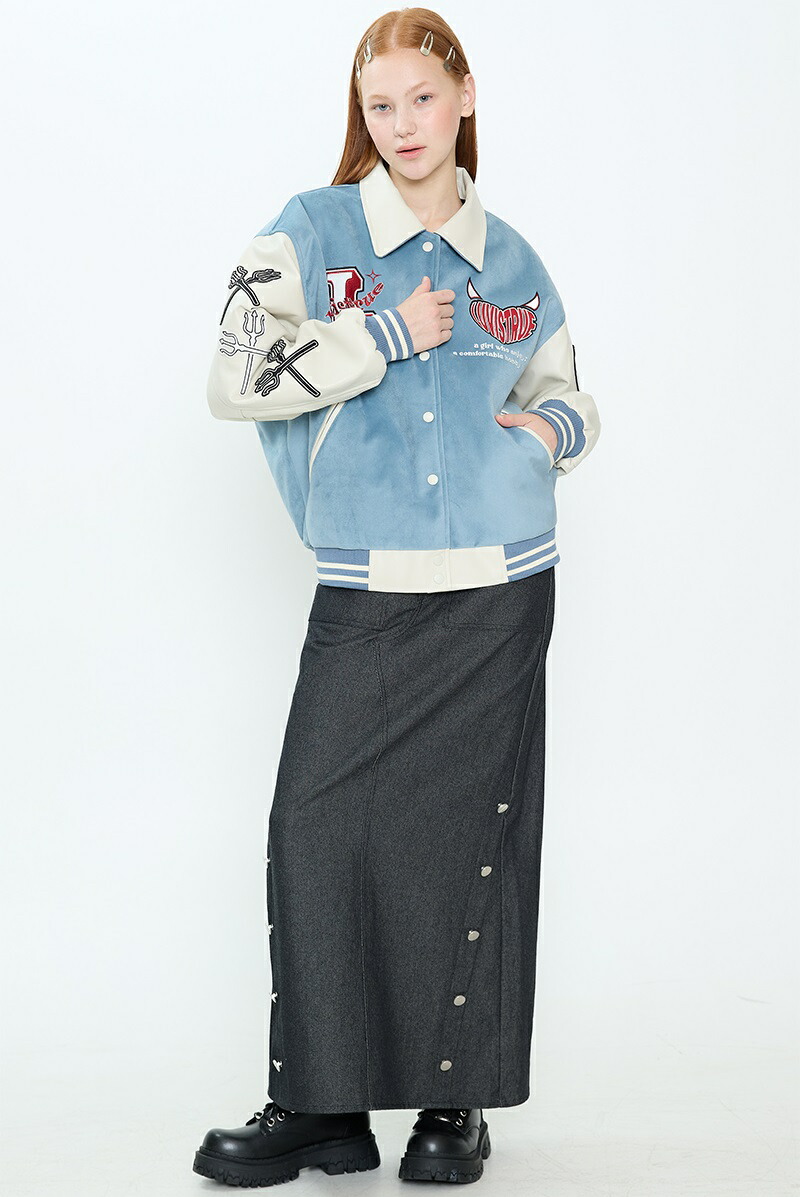 楽天市場】[LUV IS TRUE] 韓国女性に人気 CH DEVIL VARSITY JACKET