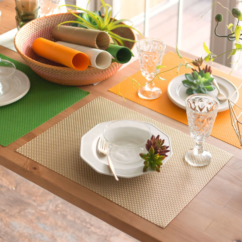 楽天市場】ランチョンマット スクエア 4枚セット 3色展開 今なら